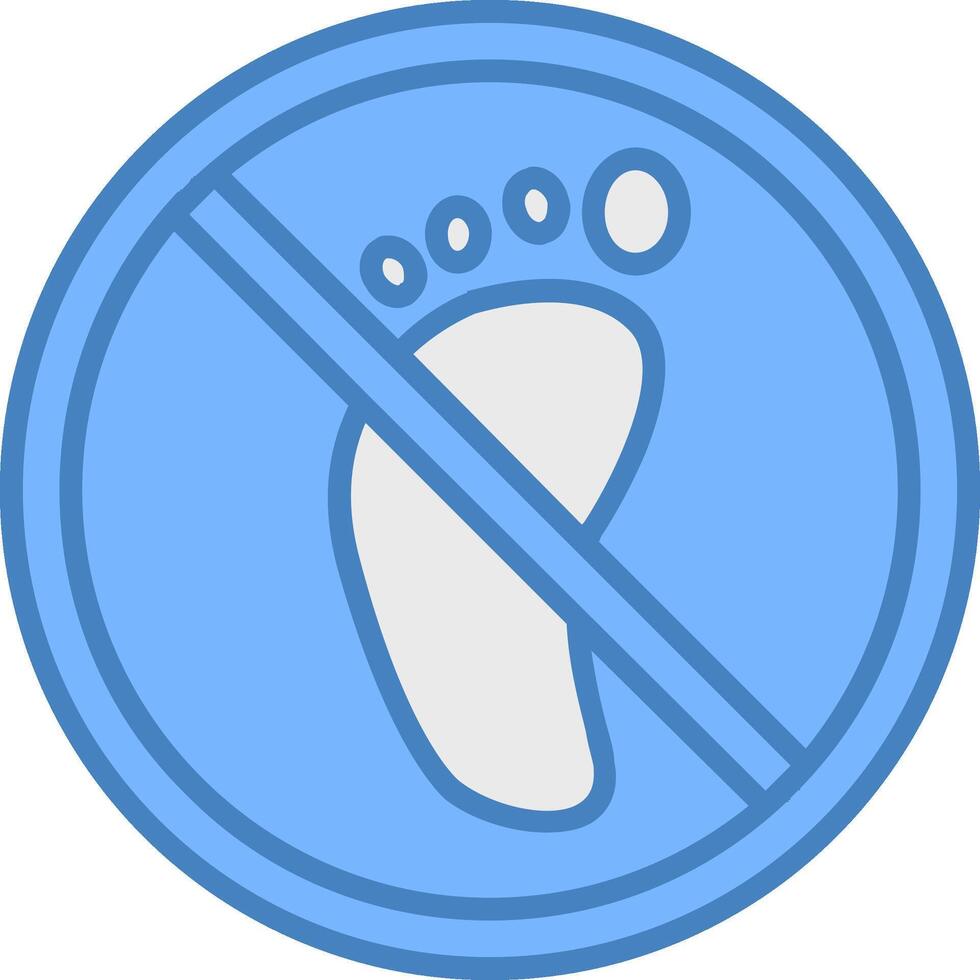 Prohibited Sign Line Filled Blue Icon vector