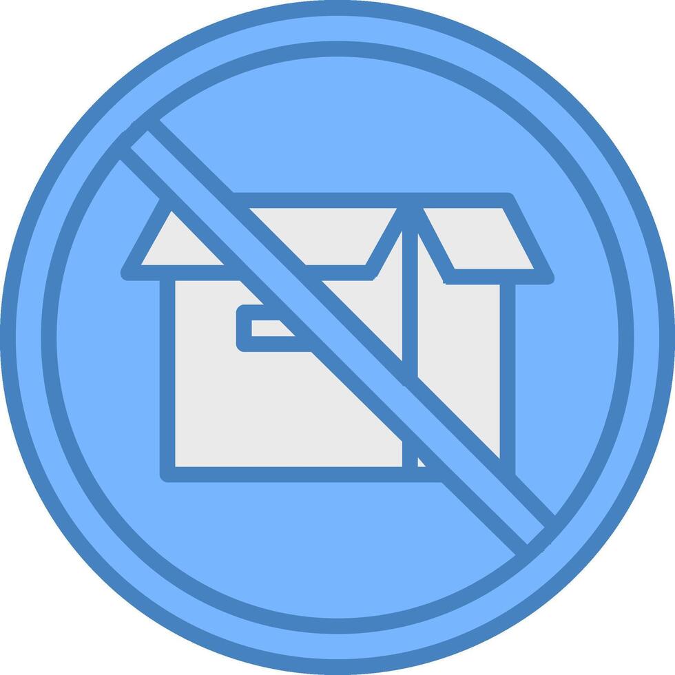 Prohibited Sign Line Filled Blue Icon vector