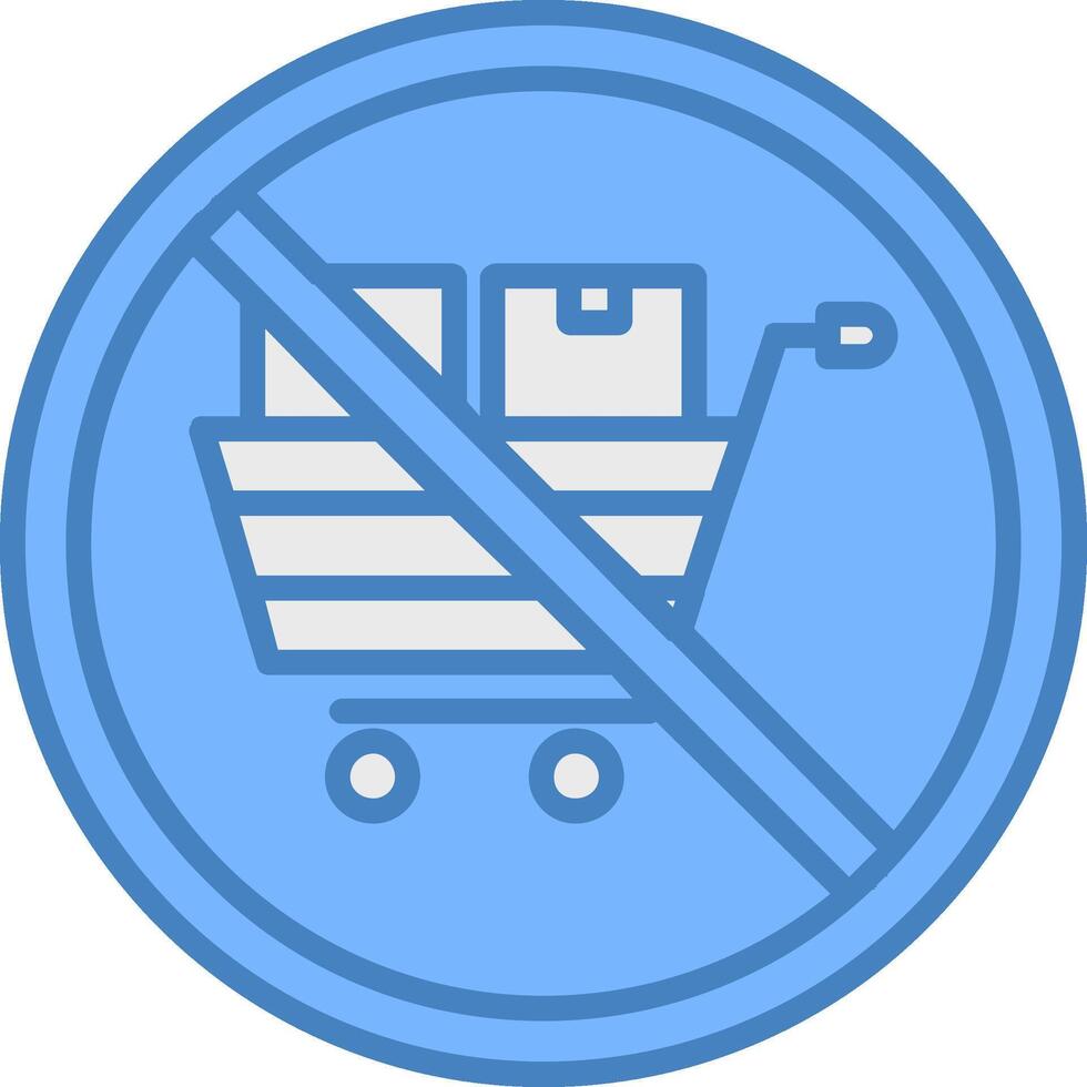 Prohibited Sign Line Filled Blue Icon vector