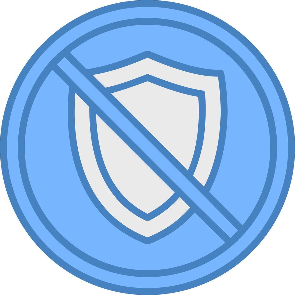 Prohibited Sign Line Filled Blue Icon vector