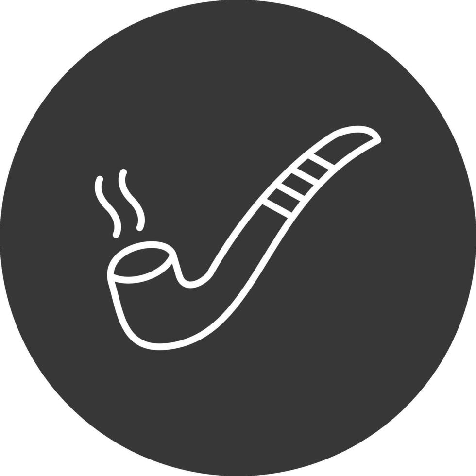 Smoking Pipe Line Inverted Icon Design vector