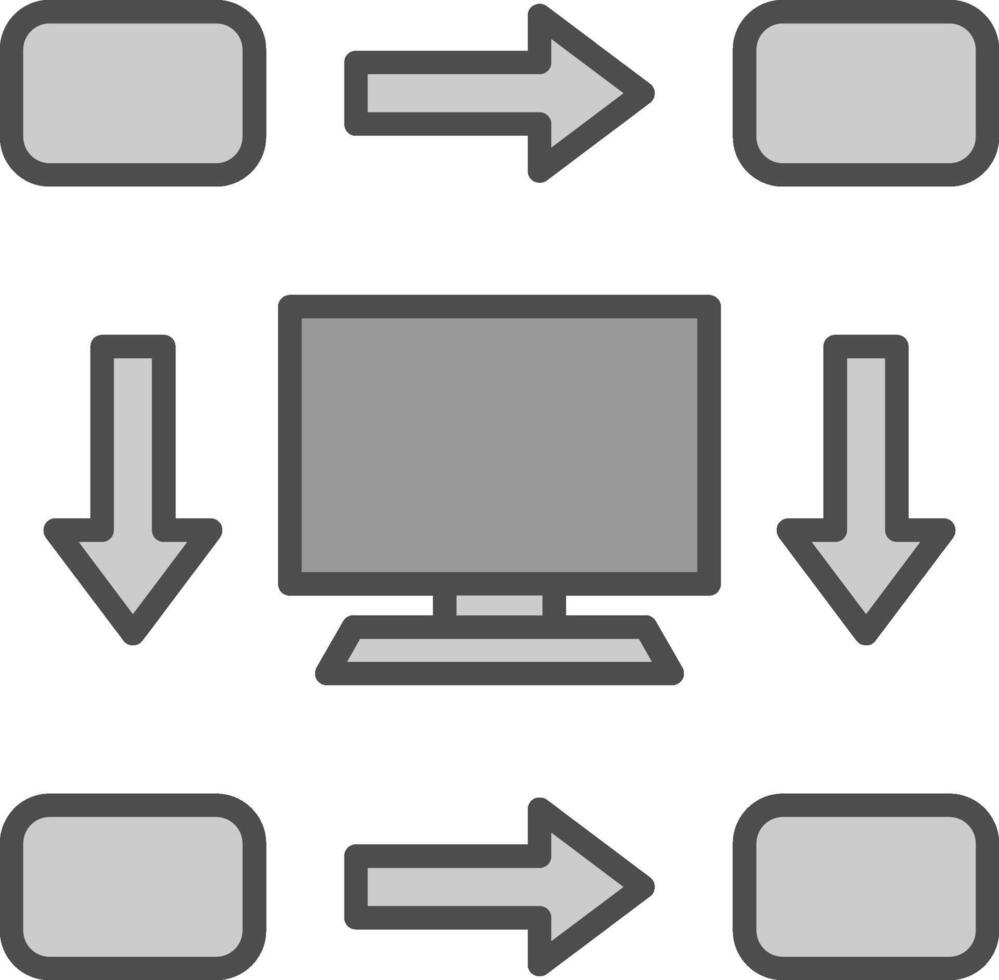 Workflow Line Filled Greyscale Icon Design vector