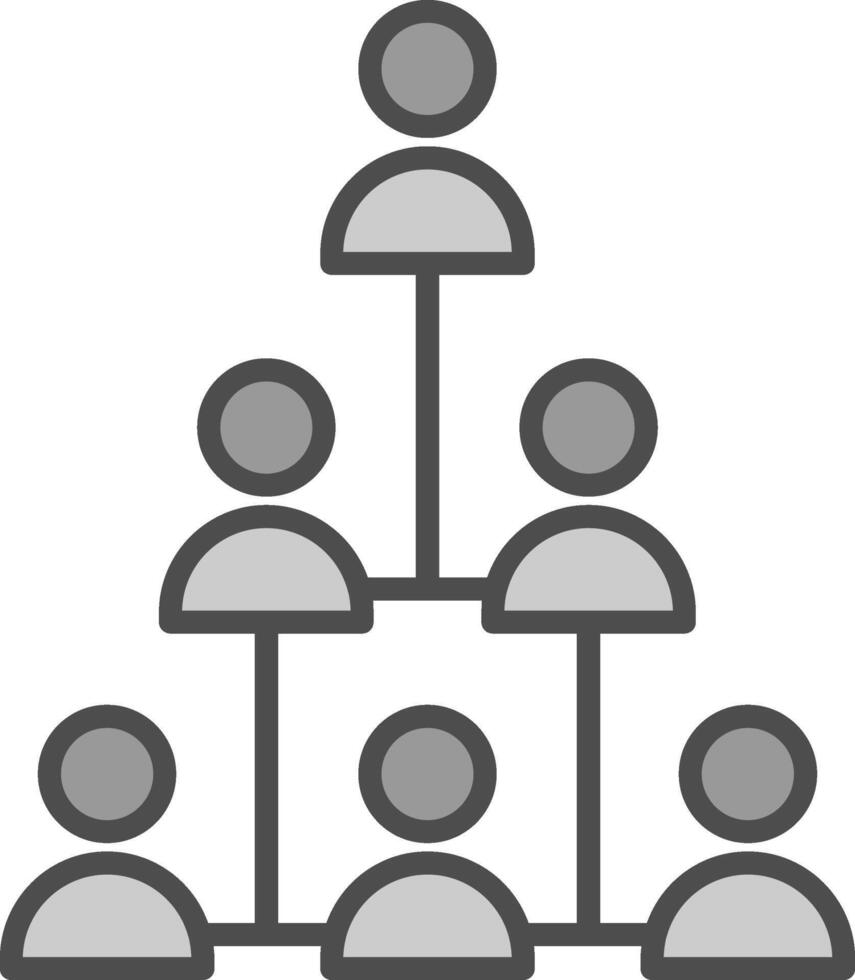 Hierarchical Structure Line Filled Greyscale Icon Design vector