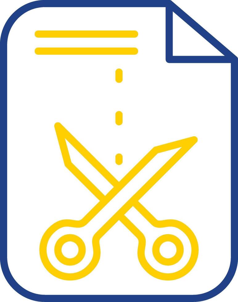 Cutting Line Two Colour Icon Design vector