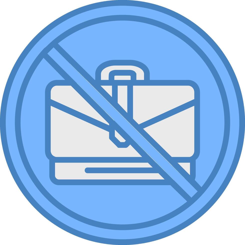 Prohibited Sign Line Filled Blue Icon vector
