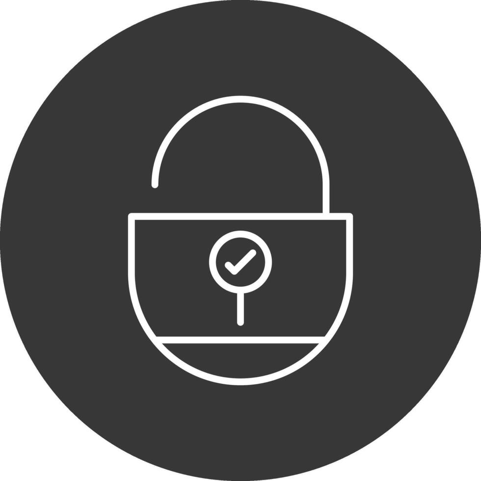 Lock Line Inverted Icon Design vector