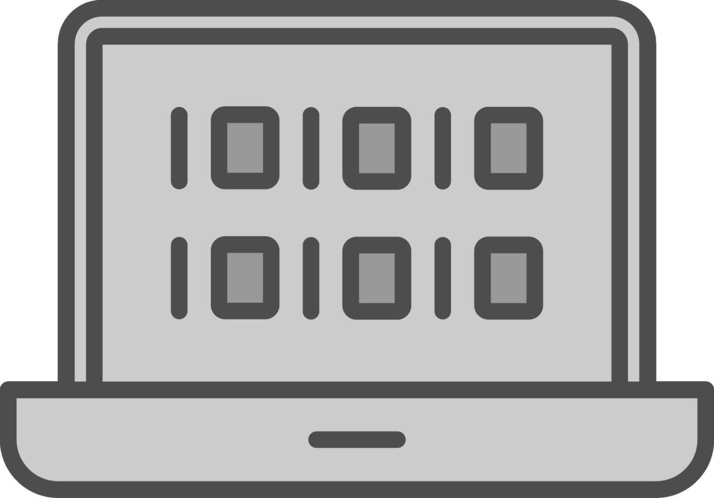 Binary Code Line Filled Greyscale Icon Design vector