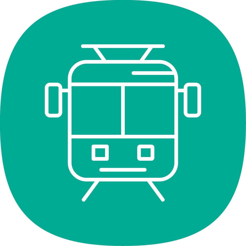 Old Tram Line Curve Icon Design vector
