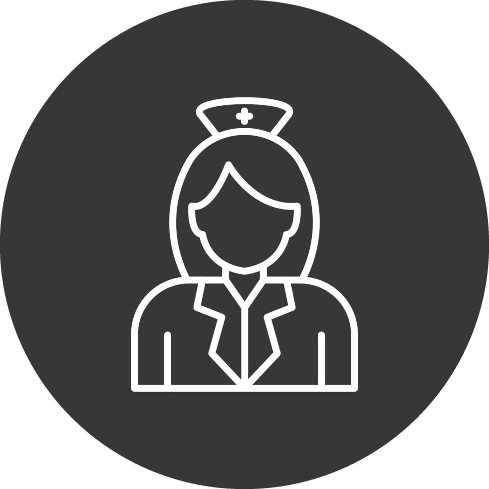 Nurse Line Inverted Icon Design vector