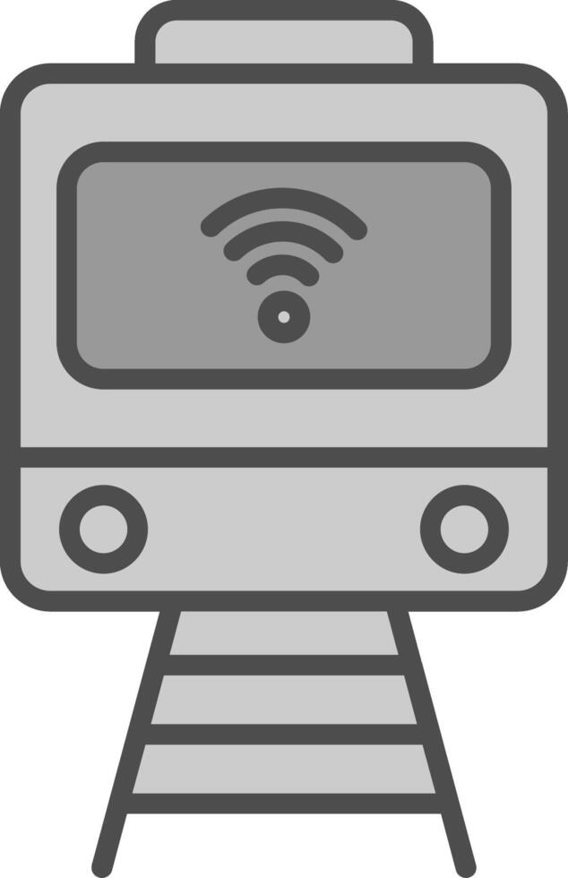 Train Line Filled Greyscale Icon Design vector
