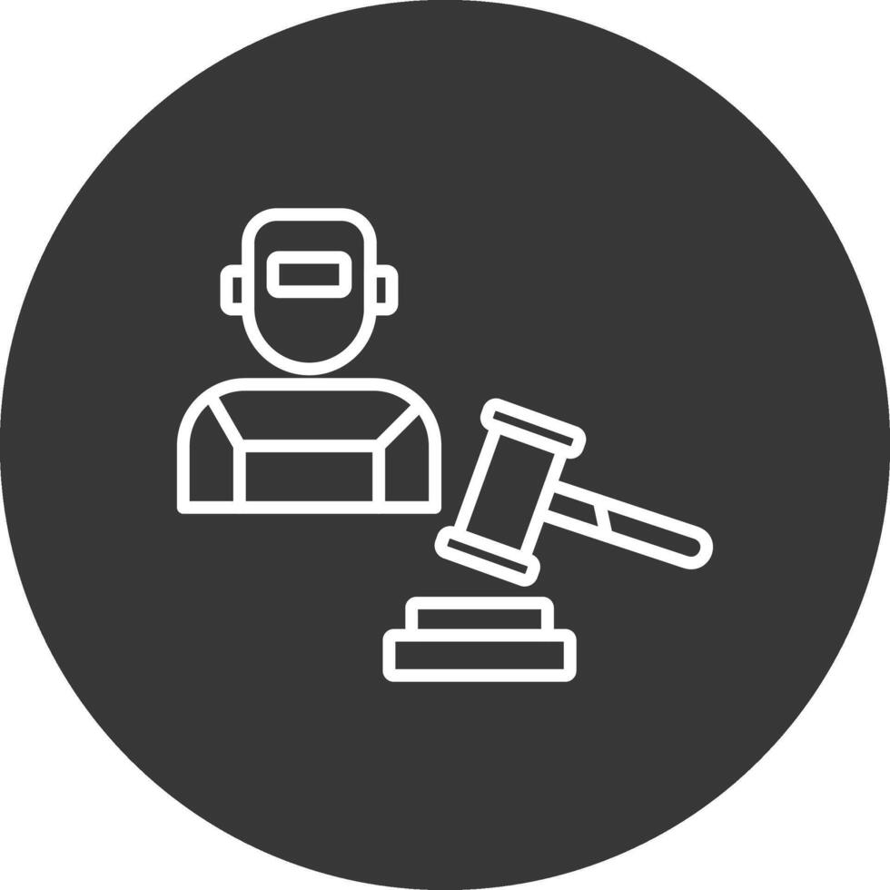 Labour Law Line Inverted Icon Design vector