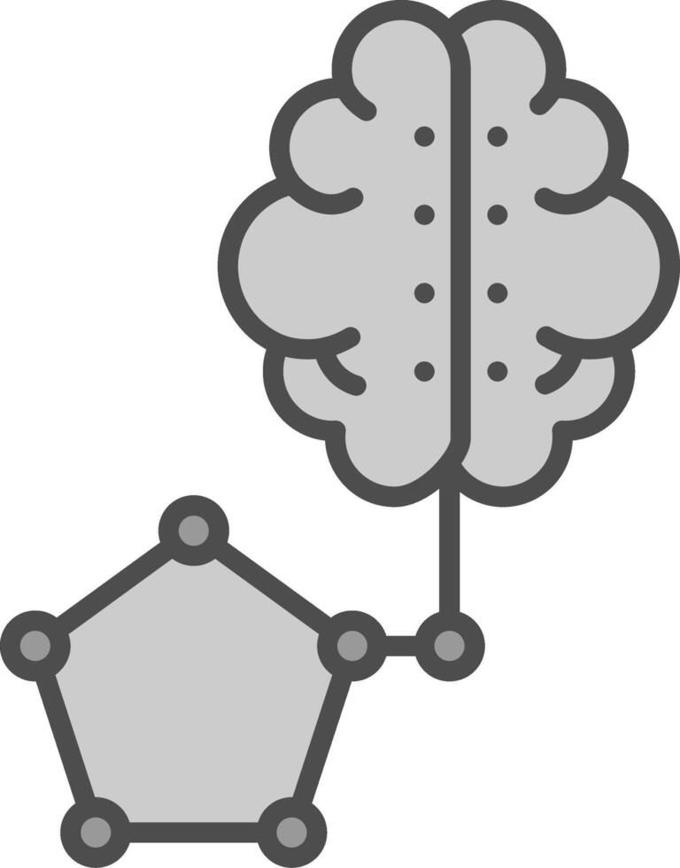 Artificial Intelligence Line Filled Greyscale Icon Design vector