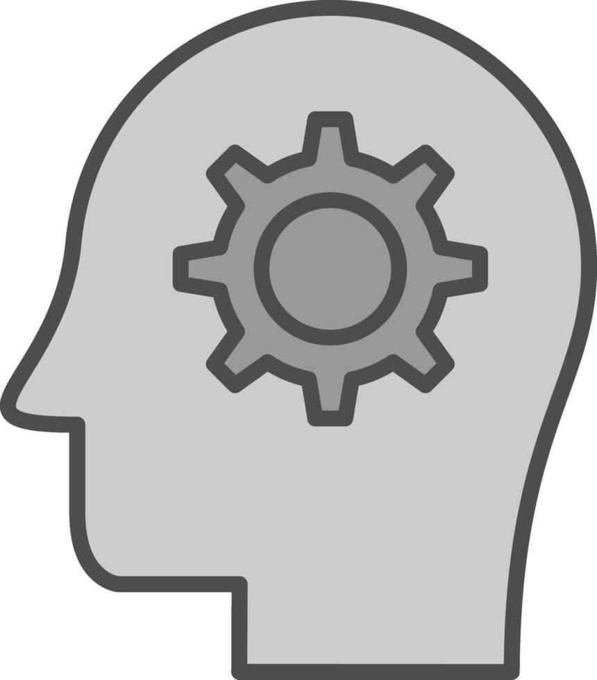 Thought Line Filled Greyscale Icon Design vector