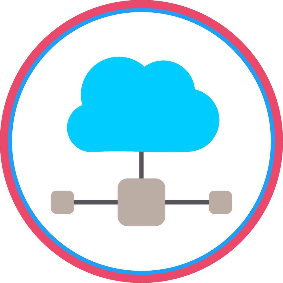 Cloud Flat Circle Icon vector