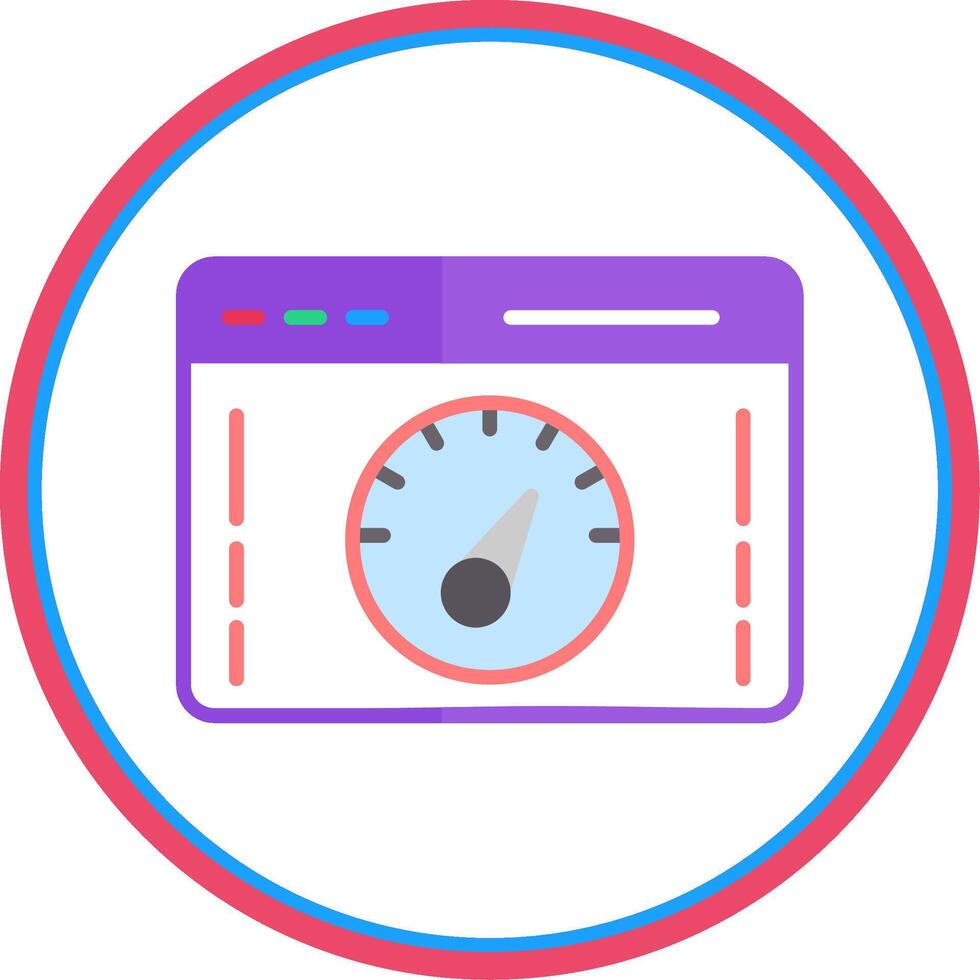 Speed Test Flat Circle Icon vector