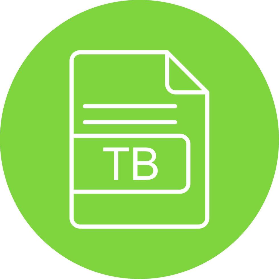 TB File Format Multi Color Circle Icon vector