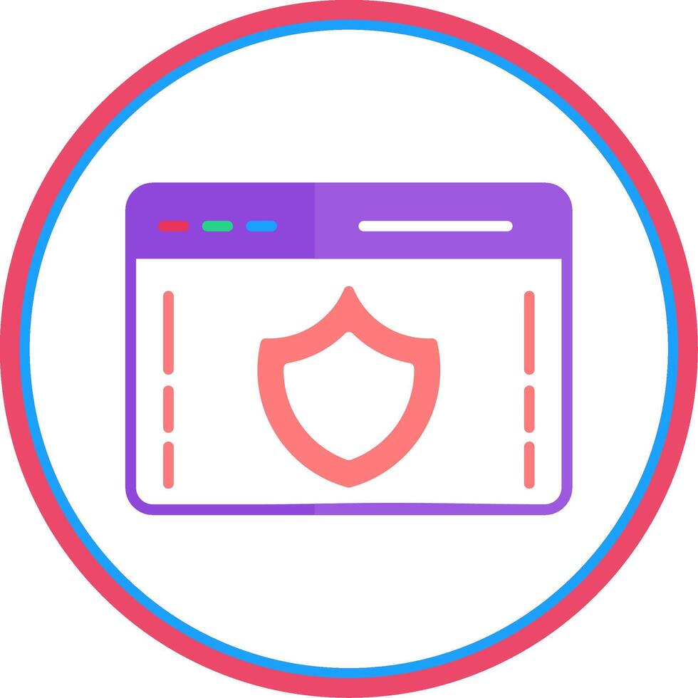 Web Security Flat Circle Icon vector
