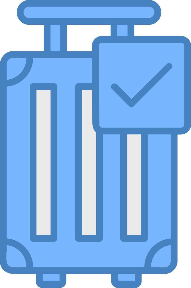 Luggage Line Filled Blue Icon vector