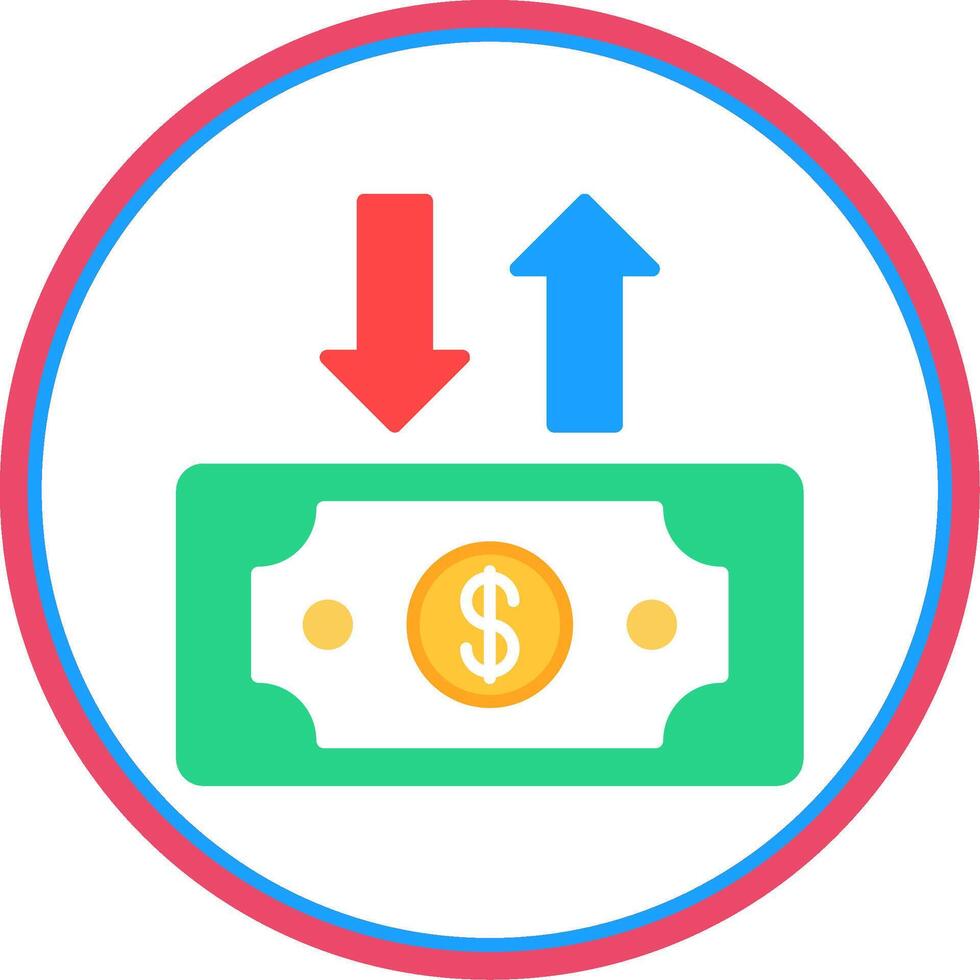 Dollar Bill Flat Circle Icon vector