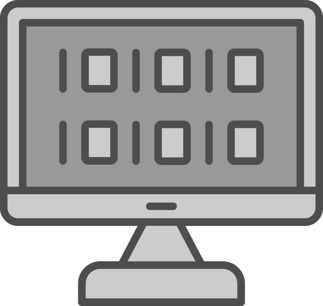 Algorithm Line Filled Greyscale Icon Design vector