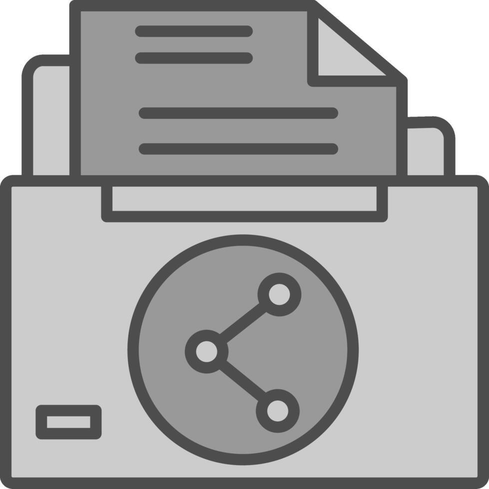 Sharing File Line Filled Greyscale Icon Design vector