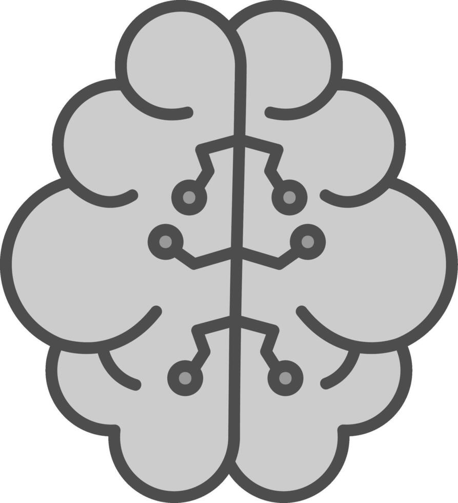Artificial Intelligence Line Filled Greyscale Icon Design vector