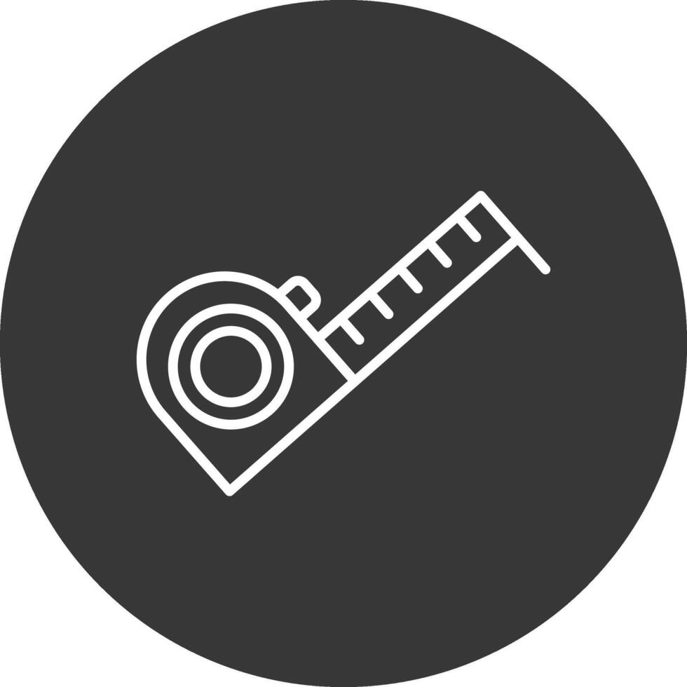 Measure Tape Line Inverted Icon Design vector