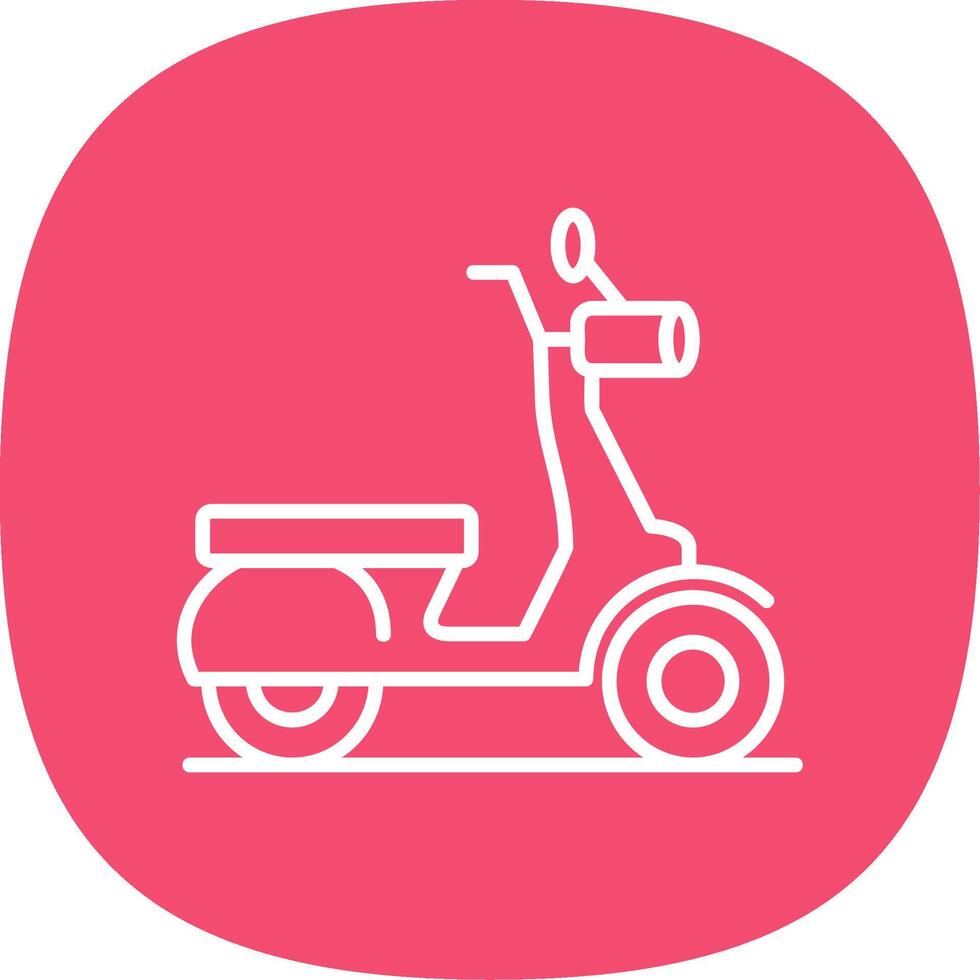 scooter línea curva icono diseño vector