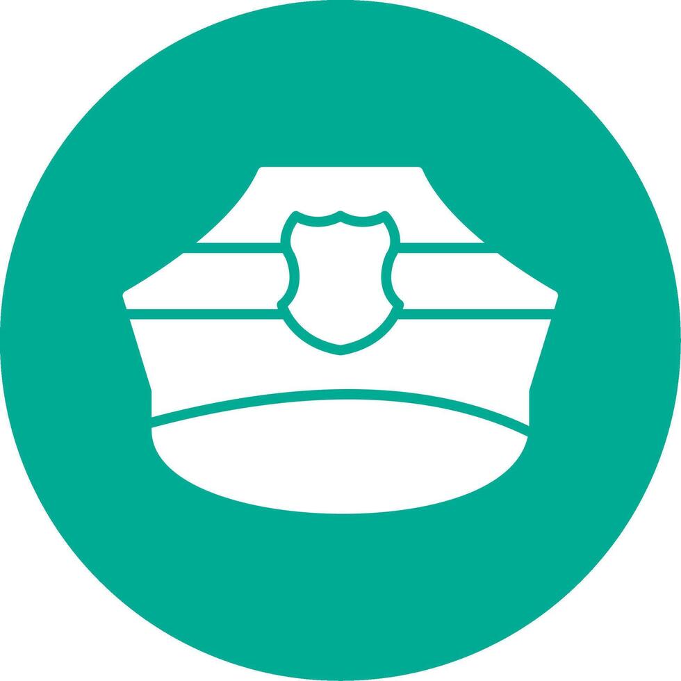Police Hat Multi Color Circle Icon vector