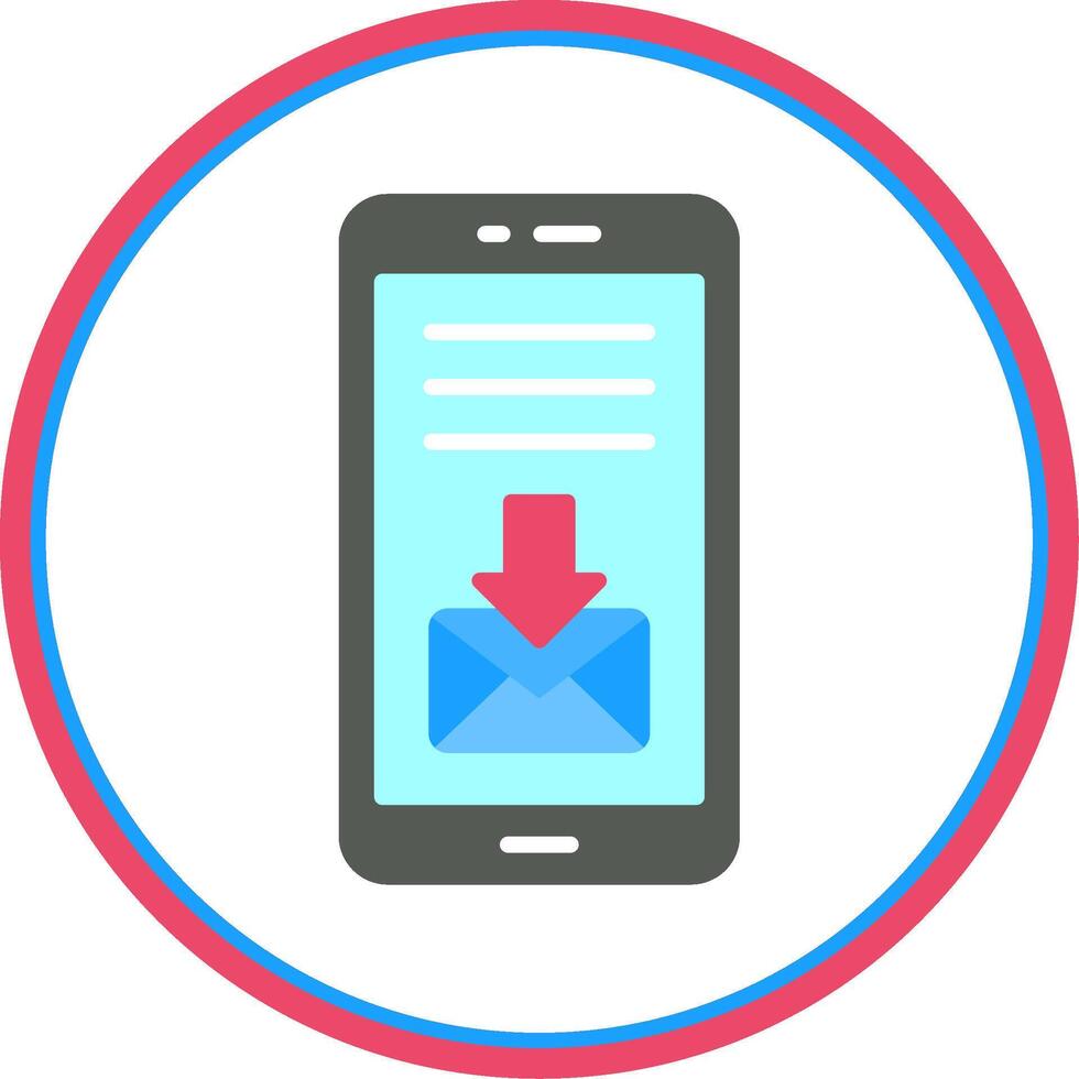 Mail Flat Circle Icon vector
