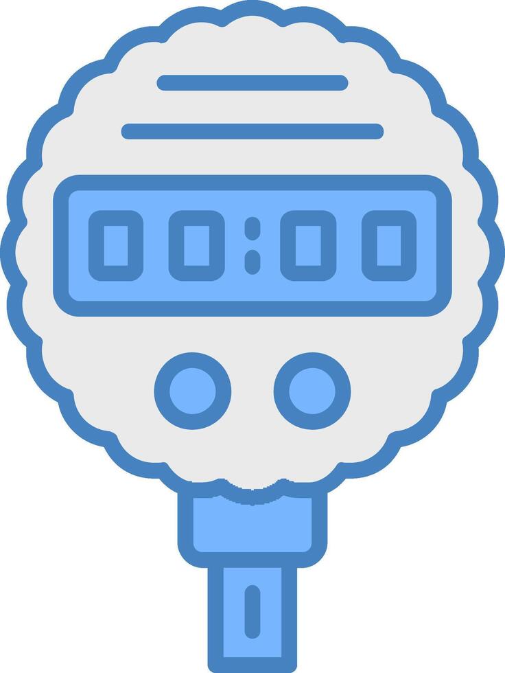 Pressure Gauge Line Filled Blue Icon vector