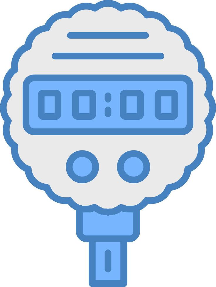 Pressure Gauge Line Filled Blue Icon vector