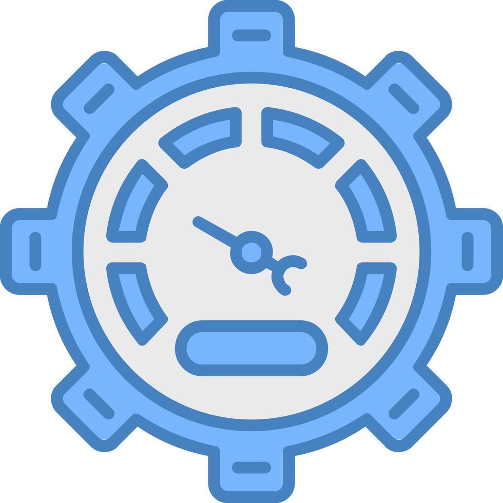 Speedometer Line Filled Blue Icon vector