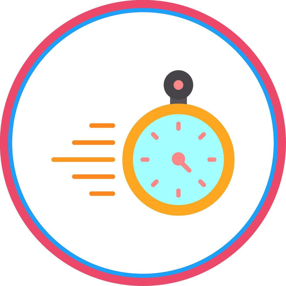 Timer Flat Circle Icon vector