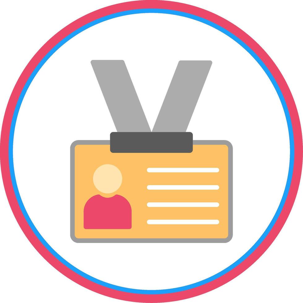 Identification Card Flat Circle Icon vector