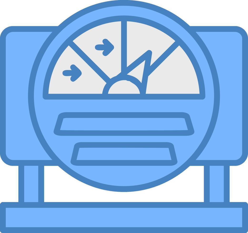 Gauge Line Filled Blue Icon vector