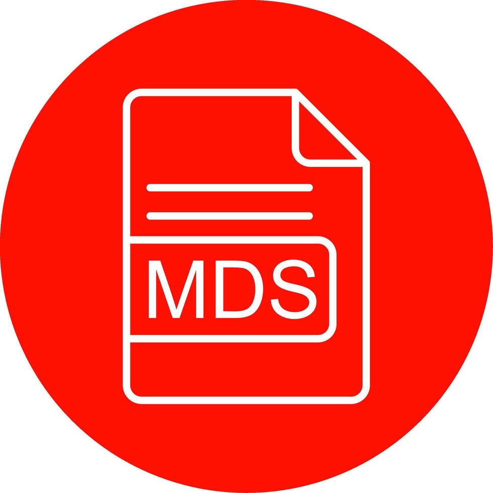 MDS File Format Multi Color Circle Icon vector