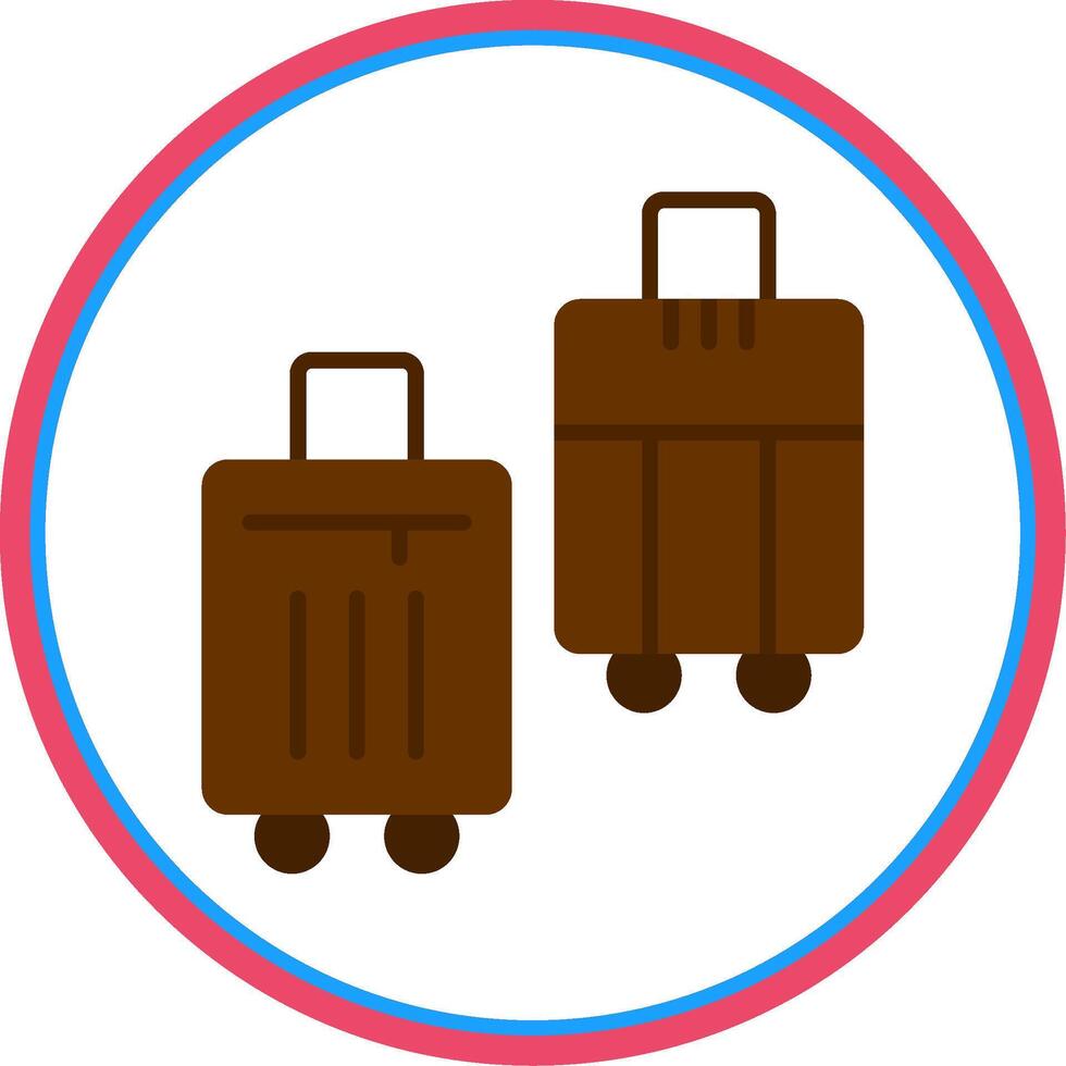 Suitcases Flat Circle Icon vector