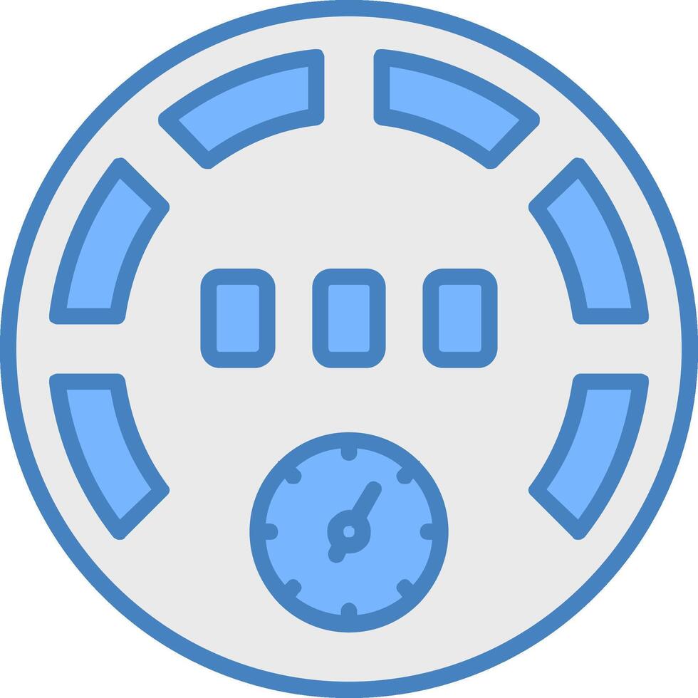 Gauge Line Filled Blue Icon vector
