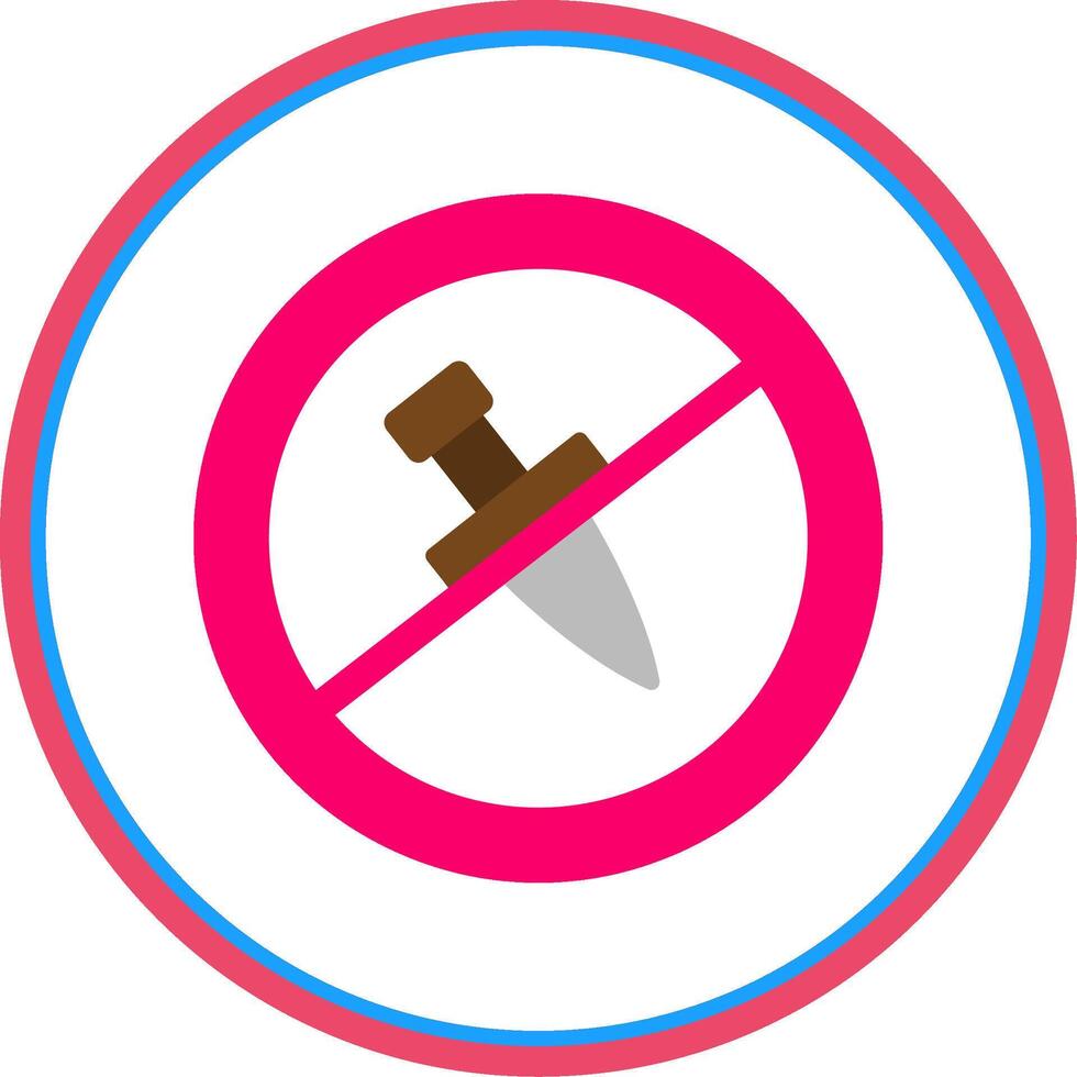 No Knife Flat Circle Icon vector