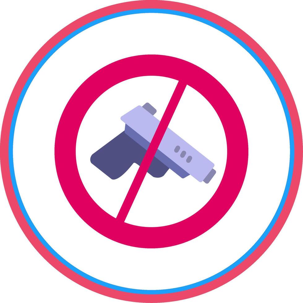 No Gun Flat Circle Icon vector