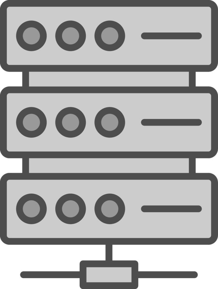 Server Line Filled Greyscale Icon Design vector