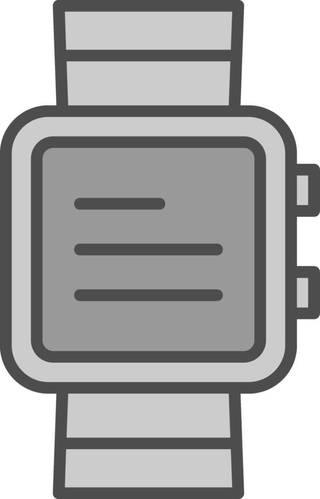 Watch Line Filled Greyscale Icon Design vector