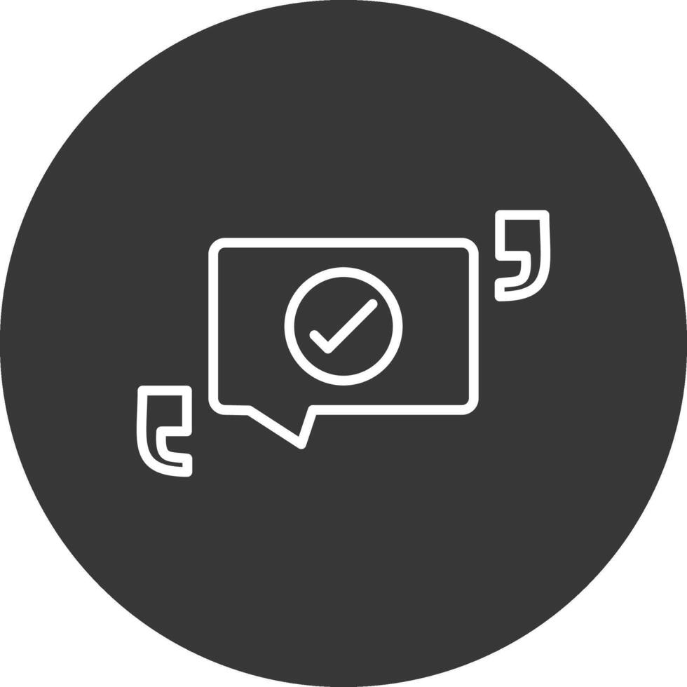 Quotation Line Inverted Icon Design vector