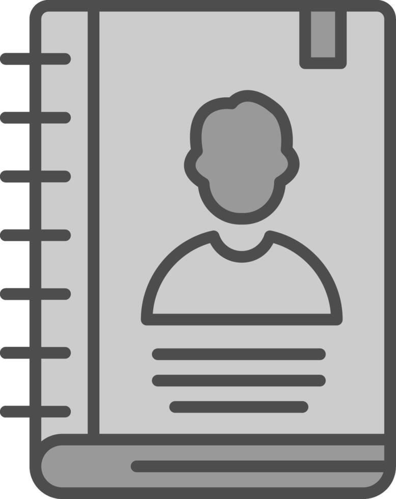 Agenda Line Filled Greyscale Icon Design vector