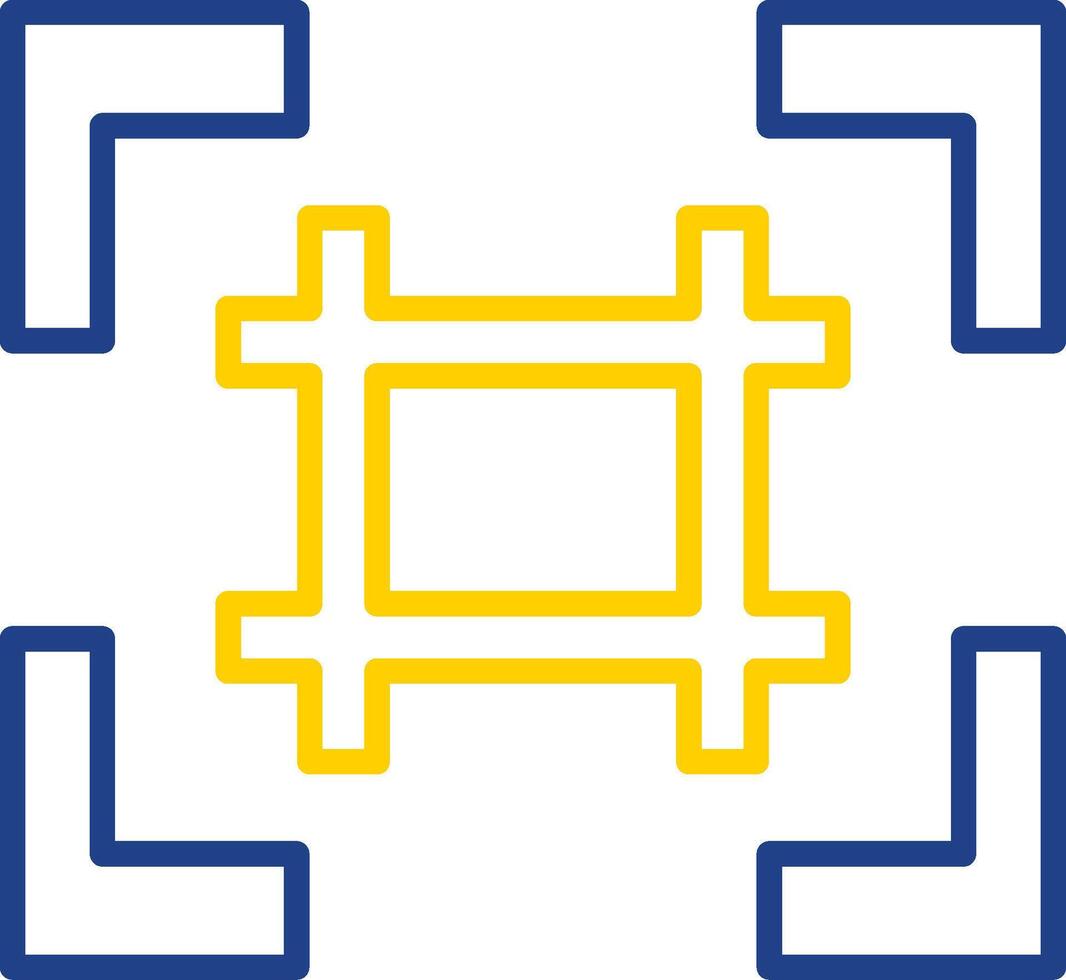 Grid Line Two Colour Icon Design vector