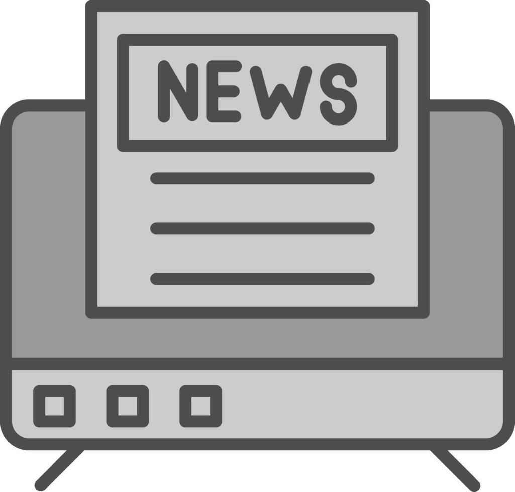 News Line Filled Greyscale Icon Design vector