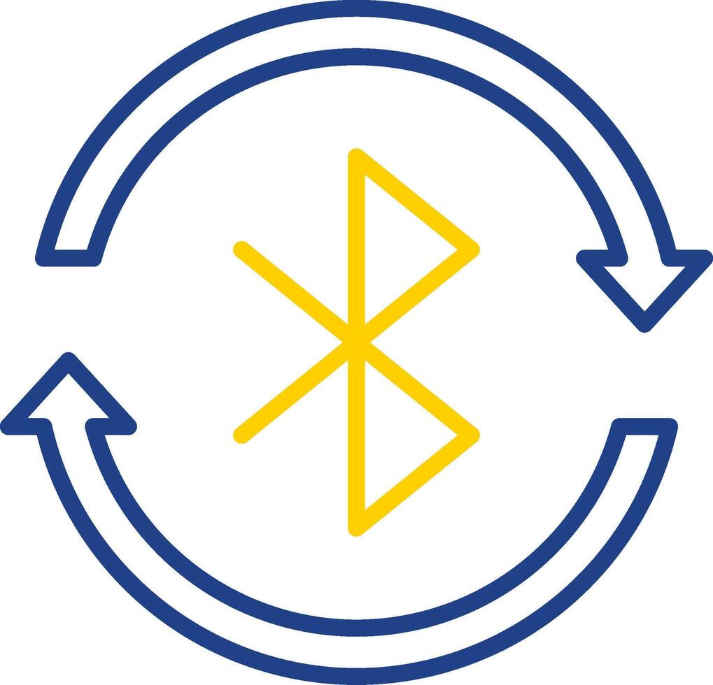 Bluetooth Line Two Colour Icon Design vector