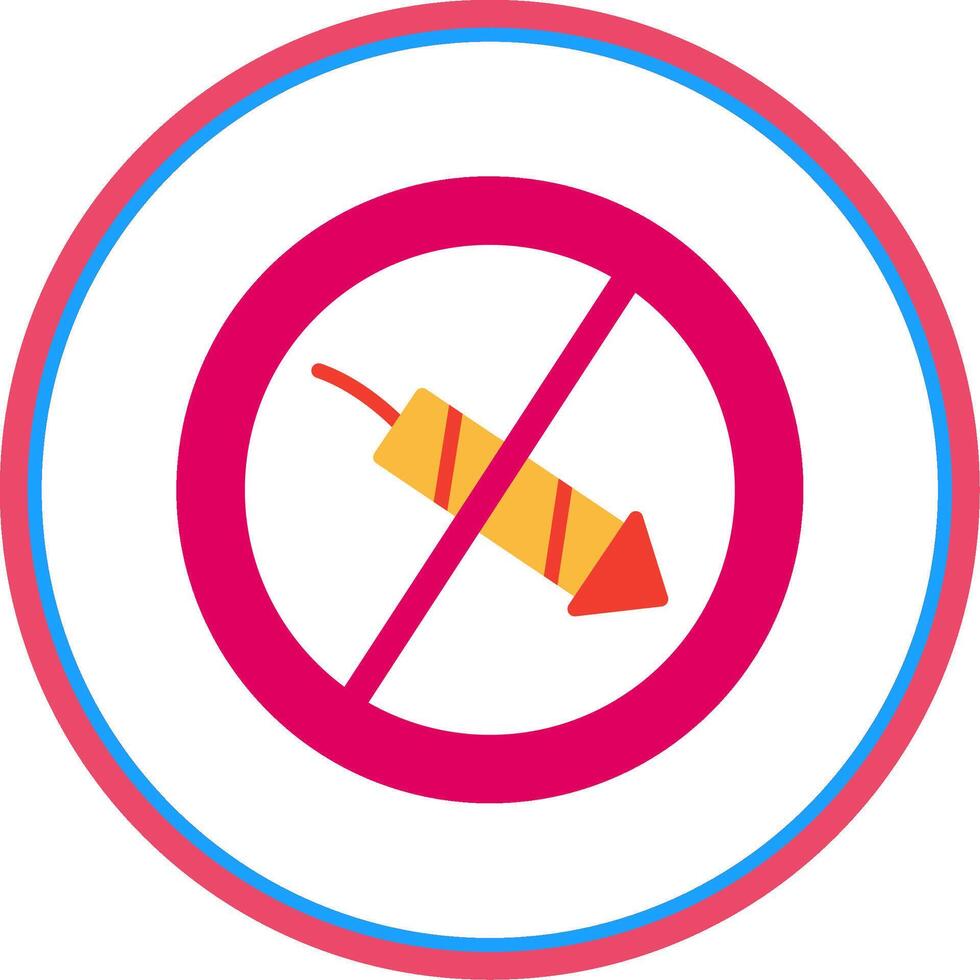 No Firework Flat Circle Icon vector