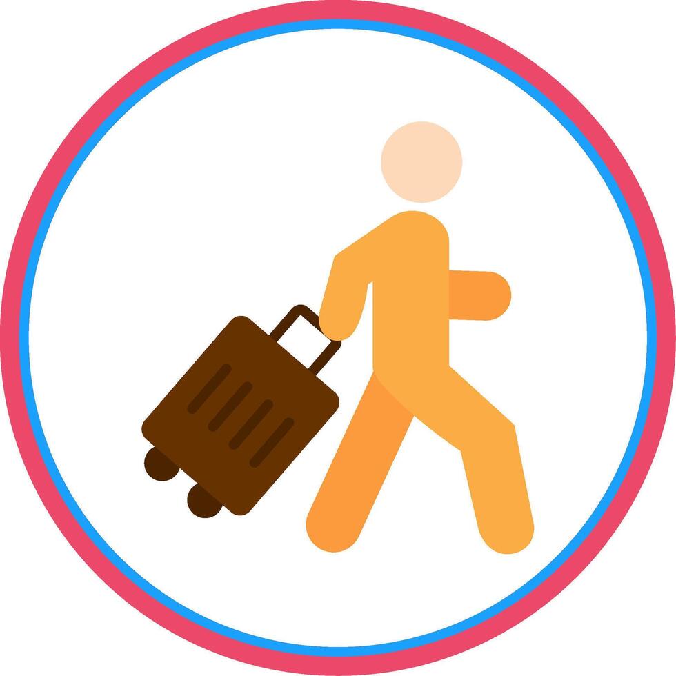 Person Flat Circle Icon vector